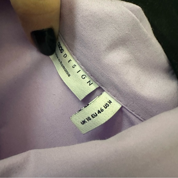 Asos Purple Oversized Button Down Top - Picture 3 of 5